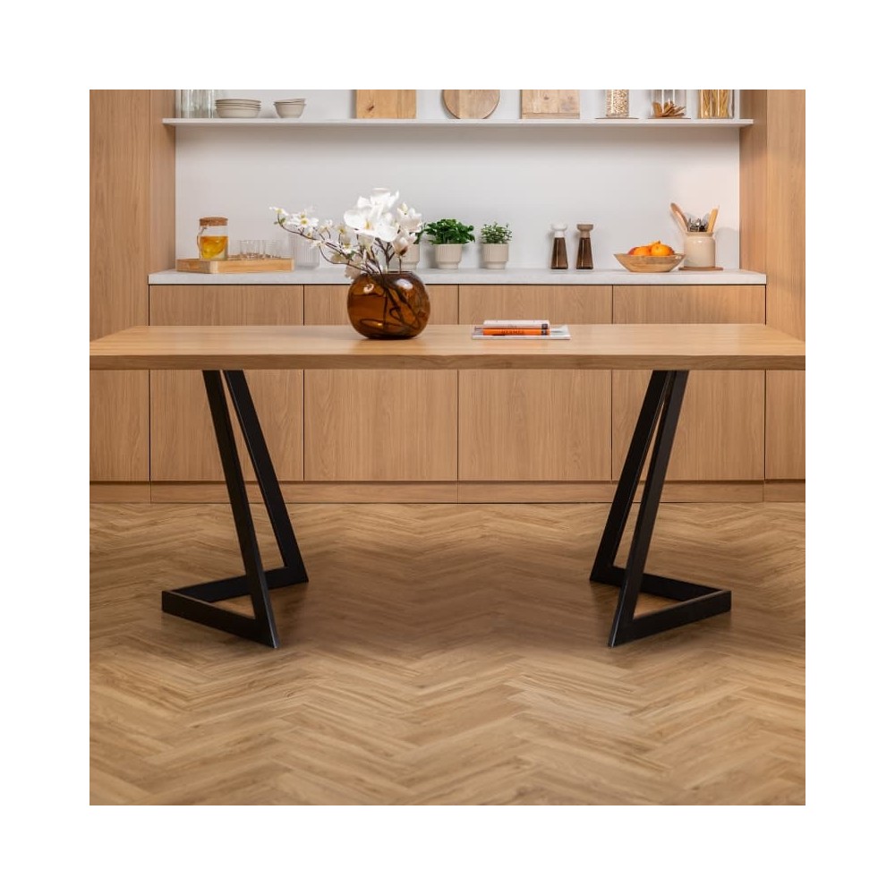 Stół dębowy V z nieregularnymi krawędziami | lity dąb 4 cm | rozkładany