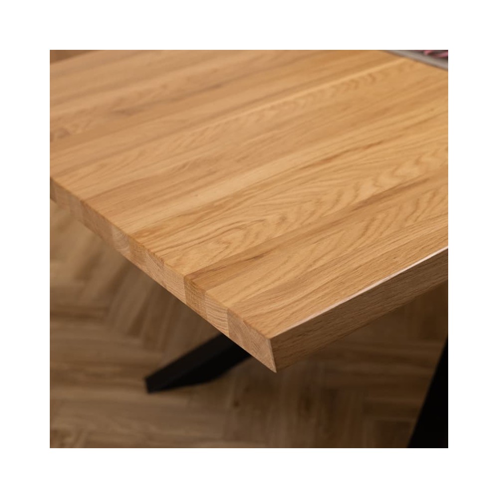 Stół dębowy U z nieregularnymi krawędziami | lity dąb 4 cm | rozkładany