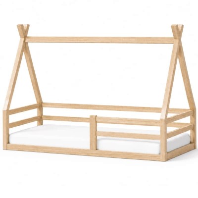 Łóżko dziecięce ANNA 140x80 tipi z naturalnego drewna.