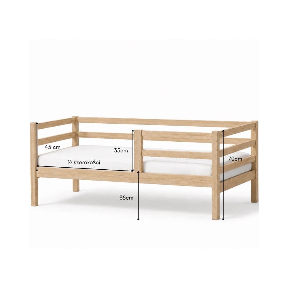 Łóżko dziecięce ANNA 160x80 z naturalnego drewna.
