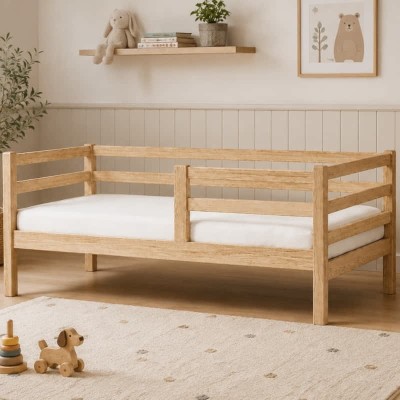 Łóżko dziecięce ANNA 160x80 z naturalnego drewna.
