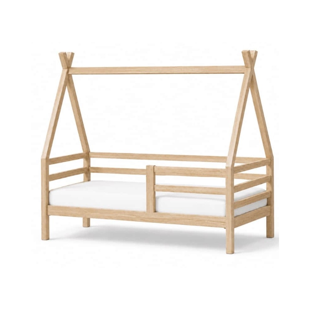Łóżko dziecięce ANNA 180x90 tipi z naturalnego drewna.