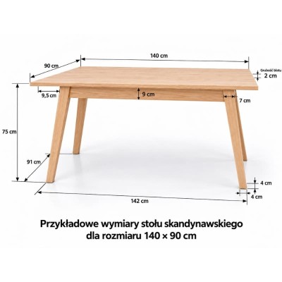 Dębowy stół w stylu skandynawskim