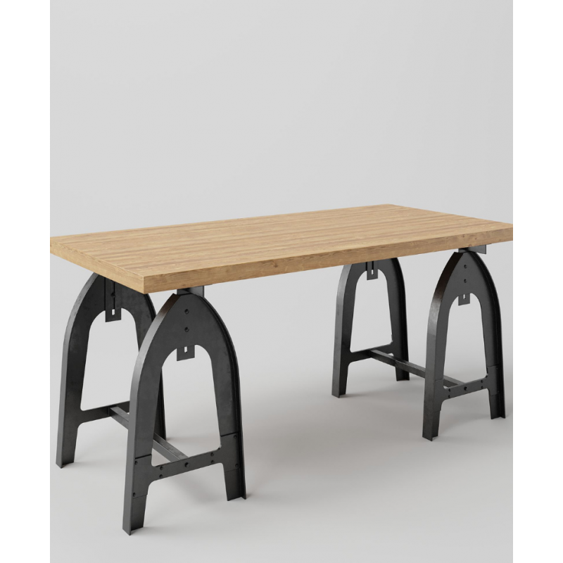 Stół drewniany na metalowych nogach Kobyłka