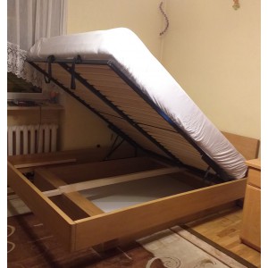Łóżko drewniane bukowe z cofniętym pojemnikiem FORTE 10
