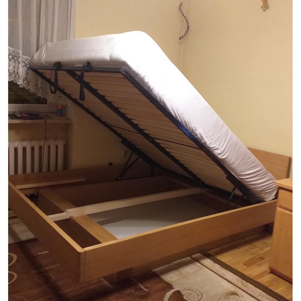 Łóżko z Pojemnikiem Forte, Bukowe | Polskie | Drewniane do Sypialni