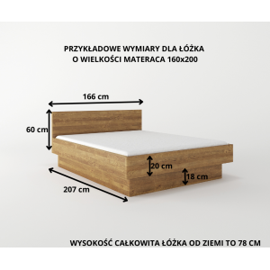 Łóżko drewniane bukowe z pojemnikiem FORTE 2
