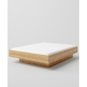 Łóżko drewniane dębowe z cofniętym pojemnikiem FORTE LITE 0