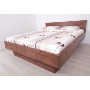 Łóżko drewniane dębowe z cofniętym pojemnikiem FORTE 7