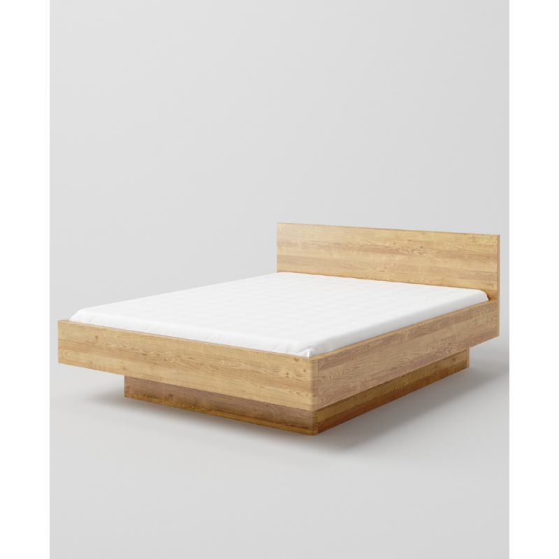 Łóżko drewniane dębowe z cofniętym pojemnikiem FORTE