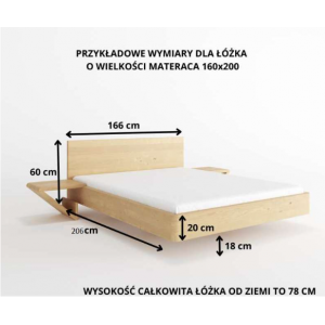Łóżko drewniane dębowe ZEN lewitujące 1