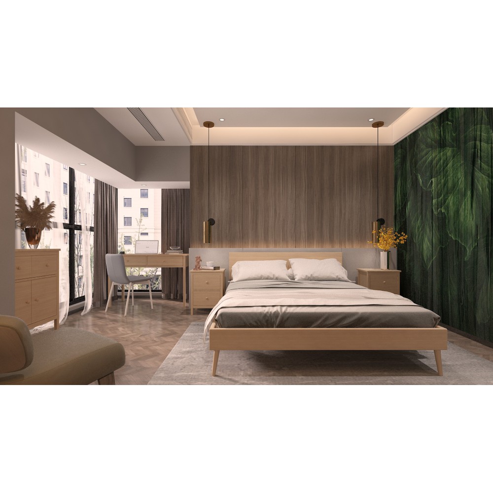 Bukowa komoda w stylu skandynawskim Scandic 2s+2d