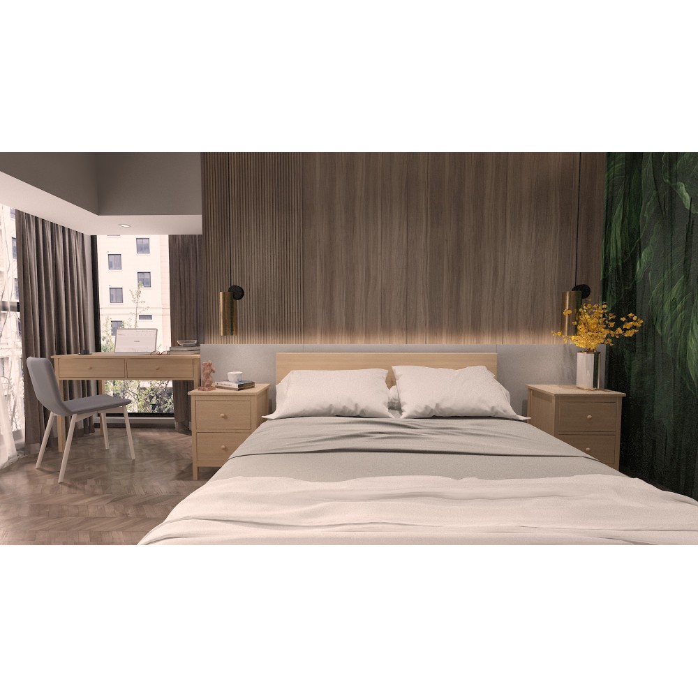 Bukowa komoda w stylu skandynawskim Scandic 2s+2d