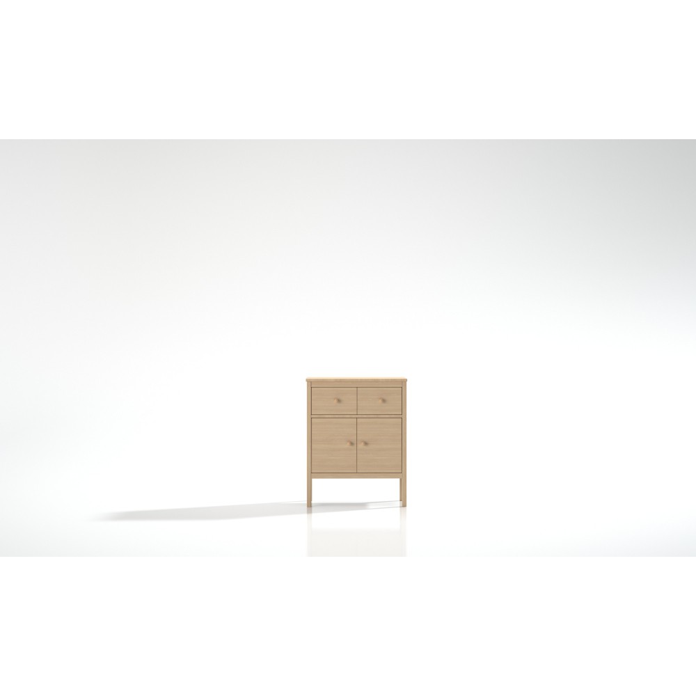 Bukowa komoda w stylu skandynawskim Scandic 2s+2d