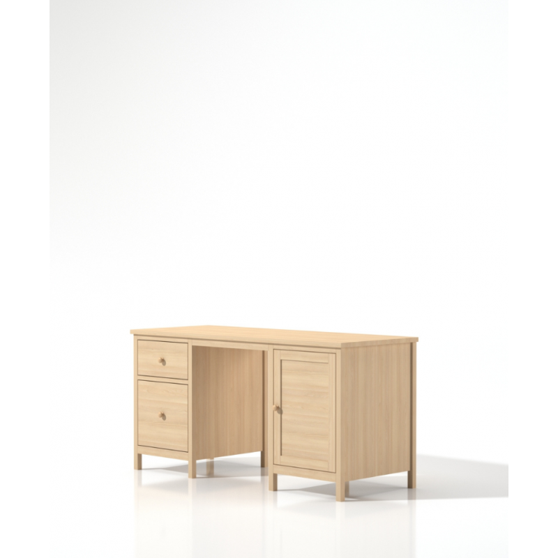 Bukowe biurko w stylu skandynawskim Scandic 1s + 2d