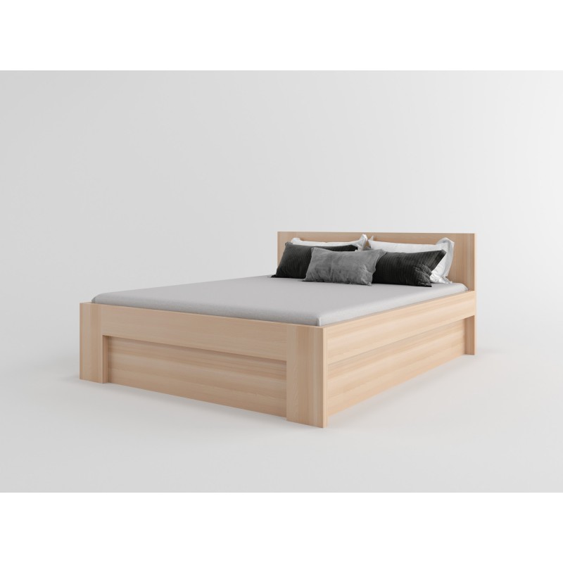 Łóżko drewniane bukowe ze skrzynią QUATTRO