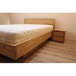 Łóżko drewniane dębowe z pojemnikiem FORTA 12