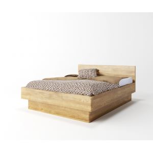 Łóżko drewniane dębowe z pojemnikiem FORTA 1