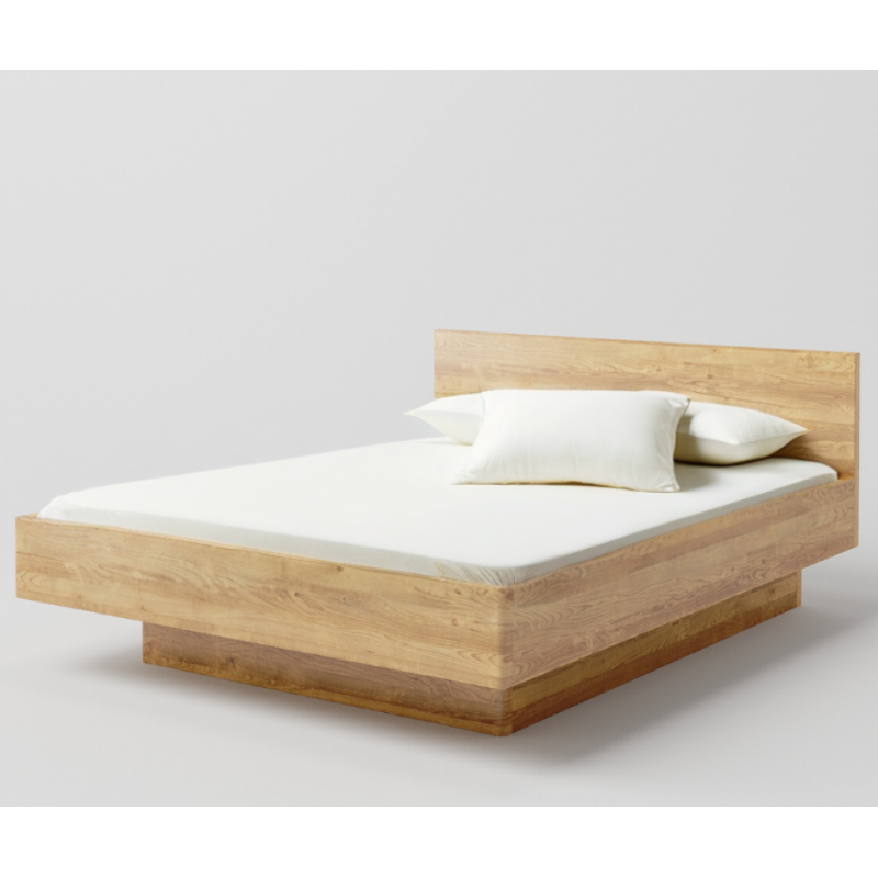 Łóżko drewniane dębowe z cofniętym pojemnikiem FORTA