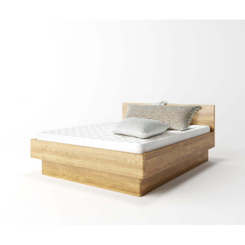 Łóżko drewniane dębowe z pojemnikiem FORTA