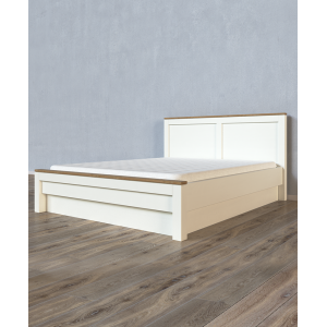 Białe łóżko bukowe z pojemnikiem Hebe