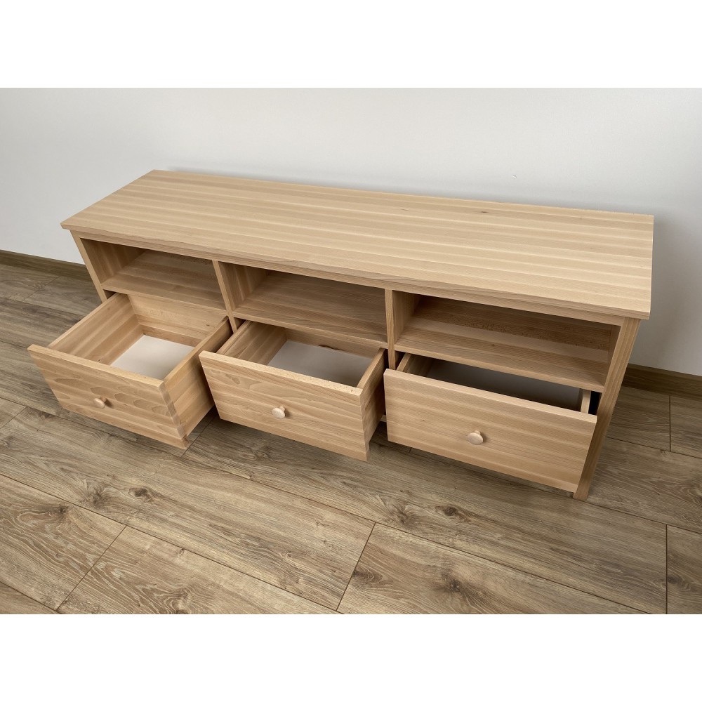 Bukowa komoda RTV w stylu skandynawskim Scandic