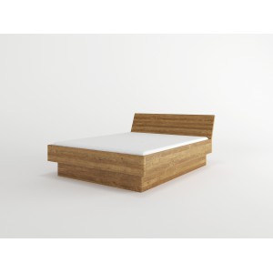 Łóżko drewniane bukowe z pojemnikiem i pochyłym wezgłowiem FORTE