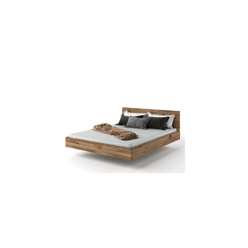 Łóżko drewniane dębowe ZEN lewitujące dziki dąb