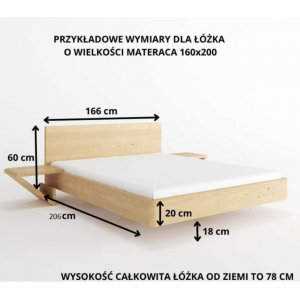 Łóżko drewniane dębowe ZEN lewitujące dziki dąb 2